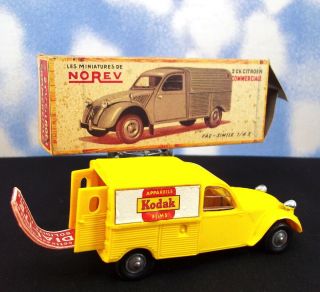 Norev 1/43 Citroen 2cv Kodak Commerciale Vintage Plastic Made In France