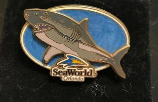 Seaworld Orlando Limited edition Great white Shark Pin On Orig Orca Card 3