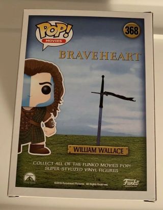 William Wallace Braveheart Funko Pop Vinyl With Protector.  Rare Vaulted 3