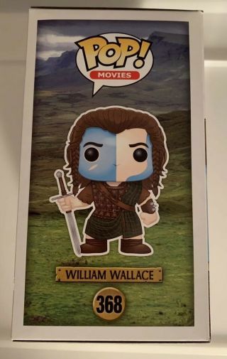 William Wallace Braveheart Funko Pop Vinyl With Protector.  Rare Vaulted 4