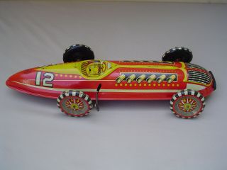Vintage Marx Tin Litho Wind - Up Indy Gp Race Car 16 - 1/2 " Long