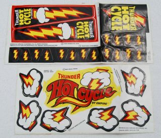 Vtg Empire Big Wheel 1980 Thunder Hot Cycle Decal Sticker Sheets
