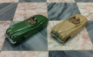 Two Vintage Wiking Germany 1/87 Scale Jaguar Xk120 Convertible Roadsters