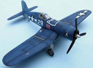 Vought F4u - 1a Corsair,  Us Navy 1944,  Scale 1/72,  Hand - Made Plastic Model