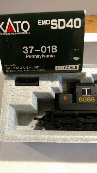 KATO 37 - 01B HO Scale Penn.  Diesel,  EMD SD40,  cab 6086.  Pre - owned/unused.  NIB. 2