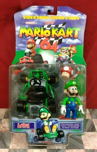 Toy Biz Mario Kart 64 Series 2 Luigi Figure 1999 Moc - Rare - Nintendo