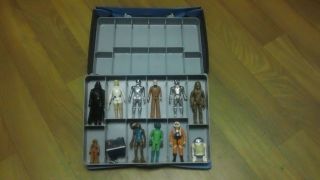 1977 Star Wars Mini Action Figure Collectors Case With Some Action Figures