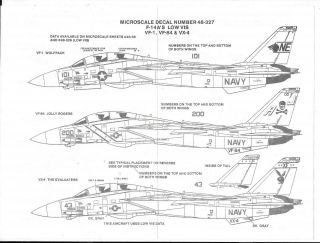 Open Envelope Microscale F - 14A Tomcat Low Vis,  VF - 1,  VF - 84,  VX - 4 Decals 1/48 327 3