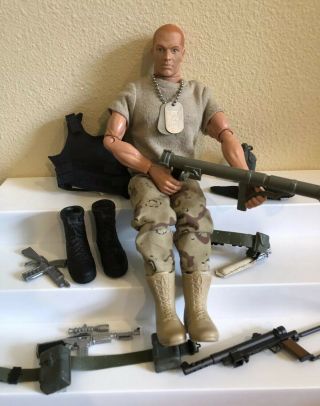 Vintage 1996 Hasbro Pawtucket Gi Joe 12 Inch Action Figure Doll With Weapons F1