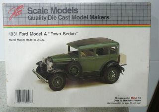 Scale Models (usa) 1:20 Scale 1931 Ford Model A Town Sedan Metal Model Kit Mib
