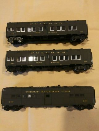 Walthers Troop Train Cars Set Of 3 Ho Scale No Boxes