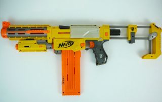 Nerf N - Strike Recon Cs - 6 Dart Blaster Toy Gun With Barrel Stock And Laser Rifle