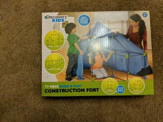 Discovery Kids Construction Fort Build & Play Tent 77 Pc Complete -
