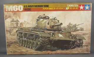 Vintage Early 1970s Tamiya 1/48 M60 Us Medium Tank Kit Complete In Bags