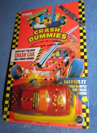 1991 Tyco Crash Test Dummies - Fast Pullback Crash Car Red Vintage