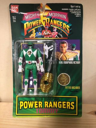 1994 Bandai Mighty Morphin Power Rangers Auto Morphin Green Ranger Tommy