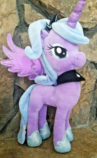 My Little Pony Princess Luna Large Plush Purple Unicorn Wings Hasbro 16 " Vguc