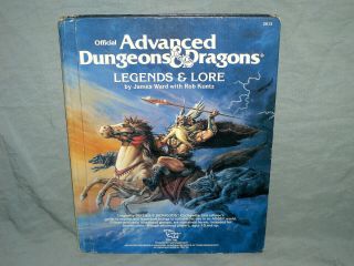 Ad&d 1st Edition Hardback - Legends & Lore (hard To Find From 1984 And Vg, )