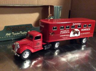 Budweiser Clydesdale Transport 1941 Ford Semi Tractor W Trailer 1:43 O Scale