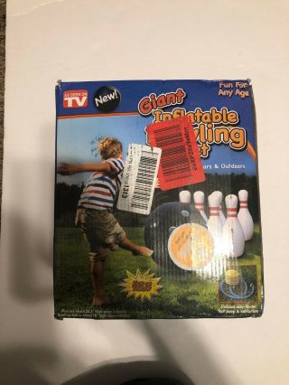 Giant Bowling Game Set: Inflatable Bowling Ball And Pins - Outdoor &