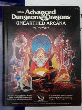 Unearthed Arcana Exc Players Handbook Tsr Dungeons Dragons D&d Guide 1985