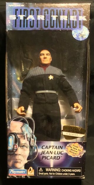 1996 Playmates Star Trek Captain Jean - Luc Picard Figure 9” First Contact