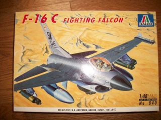1994 Plastic 1:48 Scale Model Kit 840 Of A F - 16c Fighting Falcon By Italeri