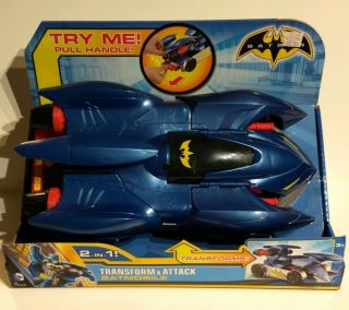 Batman 2 - In - 1 Transform And Attack Batmobile Vehicle - Dc Comics / Mattel Nib