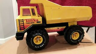 Vintage - Tonka Tough - Turbo Diesel Pressed Metal Mighty Dump Truck Xmb 975 Usa