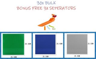 30 Bulk 10 " X10 " Compatible Baseplates,  Bonus 3 Seperators
