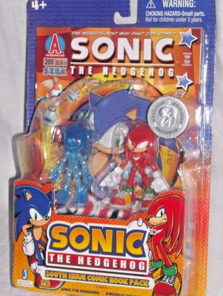 Sonic Hedgehog & Knuckles 200th Comic Book Tru Holographic Figure Exclusive Set
