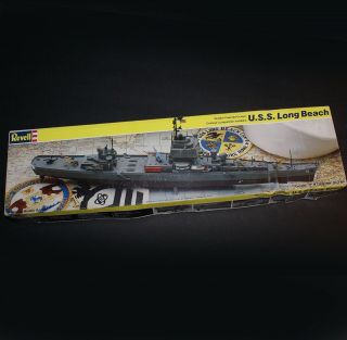 Revell Uss Long Beach,  Nuclear Powered Cruiser,  1988,  Complete I.  S.  And Decals