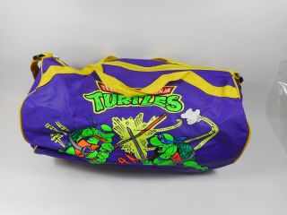 Vintage Teenage Mutant Ninja Turtles Purple Duffel Gym Bag 1989 Tmnt Leo Don