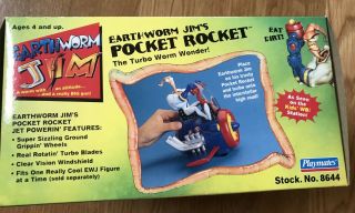 Earthworm Jim Pocket Rocket in package by Playmates 1995 8644 5