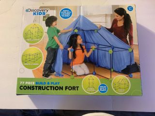 Discovery Kids Construction Fort Build & Play Tent 77 Pc Complete