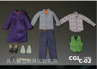 Custom Joker Heath Ledger 2.  0 1/6 Costume Set Dx11 Suit For Hot Toys Body Cgl