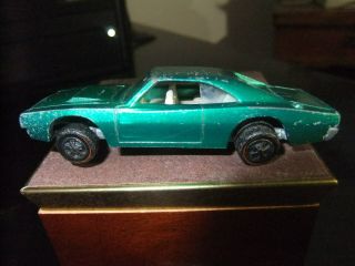 Vintage Hot Wheels Redline 1968 Mattel Custom Dodge Charger Car Green