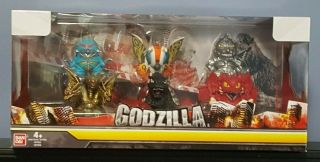 Godzilla Chibi Figure Diorama 6 Pk Godzilla King Ghidorah,  (bandai 2018)