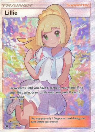 1x - Lillie - 151/156 - Full Art Ultra Rare Nm Pokemon Sun & Moon Ultra Prism