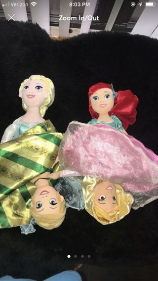 2 Disney Frozen Flip Plush Dolls Anna & Elsa & Two In One Princess Disney Parks