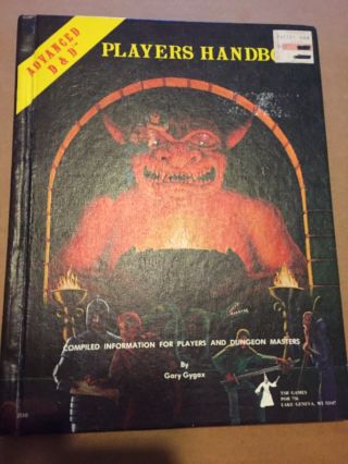 Advanced Dungeons And Dragons Players Handbook 6th Printing Hardcover Book