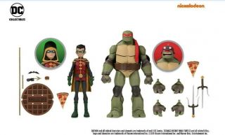 SDCC/GameStop Batman Vs TMNT Robin and Raphael 2 pack IN HAND READY TO SHIP 2