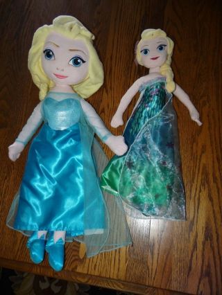 2 Dolls: Frozen Elsa 26 " Plush Musical Pillow Sings Song " Let It Go ",  20 " Elsa