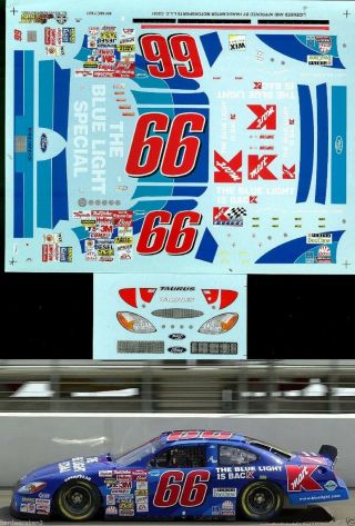 Nascar Decal 66 The Blue Light Is Back Special 2001 Ford Taurus Todd Bodine