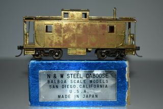 Ho Scale Brass Balboa Norfolk & Western Steel Caboose J9635