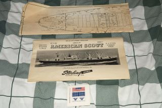 Sterling Models C - 2 Cargo Ship American Scout Plans/instructions/decals.  B18m