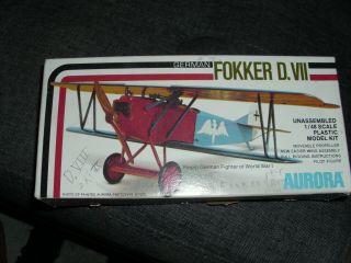 Aurora 1/48 Scale German Fokker D.  Vii Model Never Opened Box Shows Wear