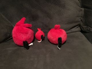 Angry birds 5” Red bird and red set of 3 plush stuffed toys 2