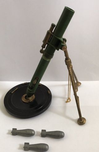 81 Mm Mortar Set - Vintage 12 - In Gi Joe 7538 Marked Hong Kong Complete 81mm