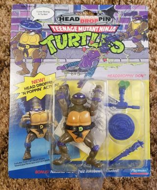 Playmates Tmnt Teenage Mutant Ninja Turtles Head Droppin Don Donatello 1991